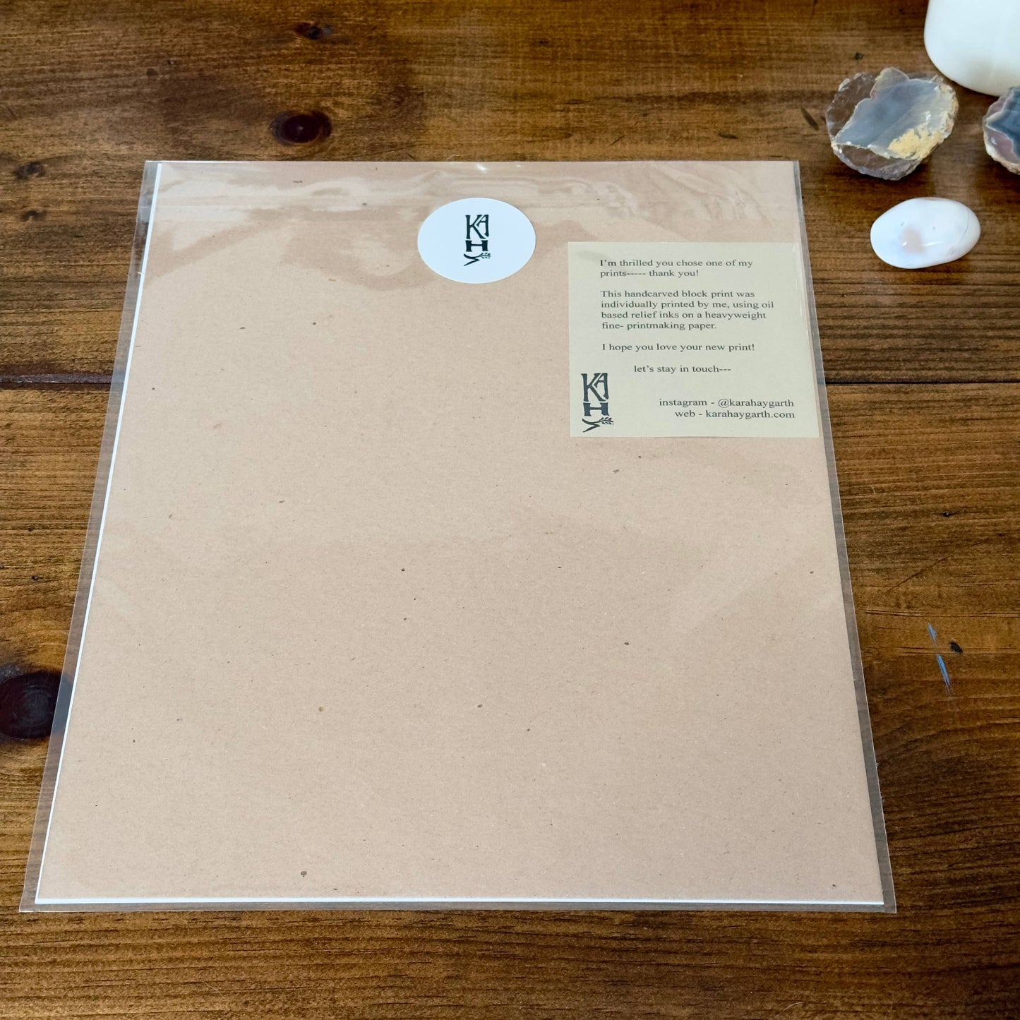 Butterfly Koi handmade relief print - 11x14 (Kara Haygarth)