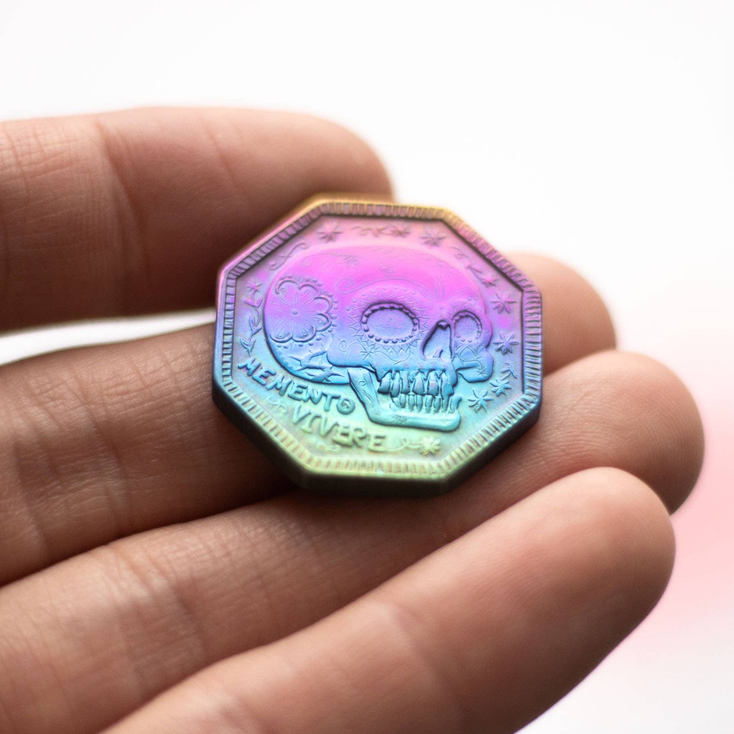 Memento Mori / Memento Vivere Reminder- Niobium Coin, Rainbow