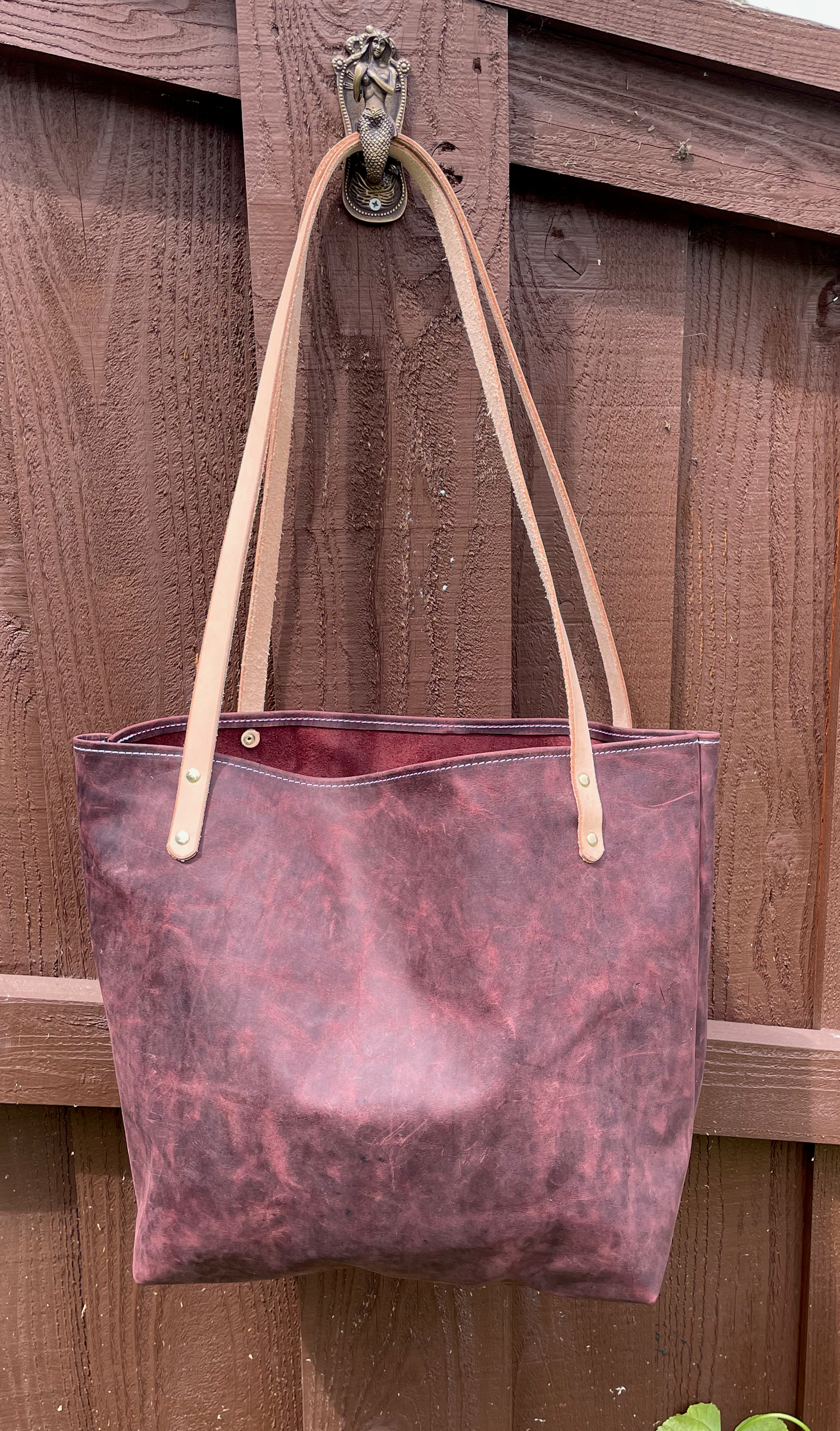 Market Tote- Crazy Horse Leather (Purple)