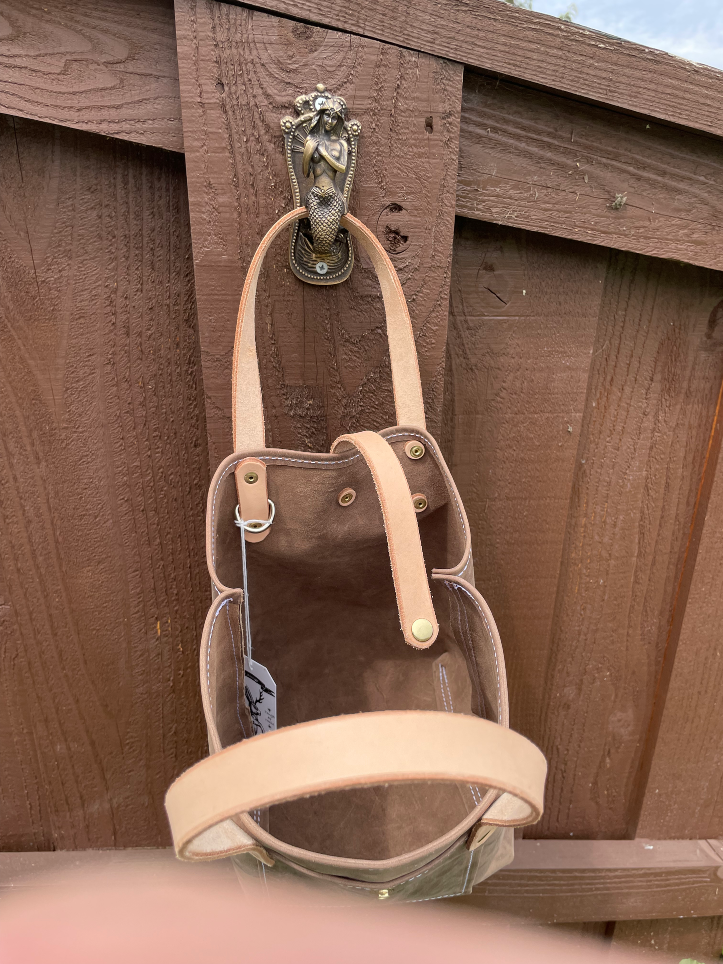 Mini Market Tote- Crazy Horse Leather (Brown)