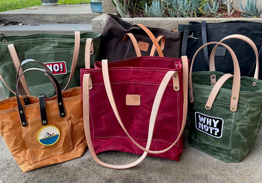 A Collection Of Waxed Canvas Totes By The Jackalope