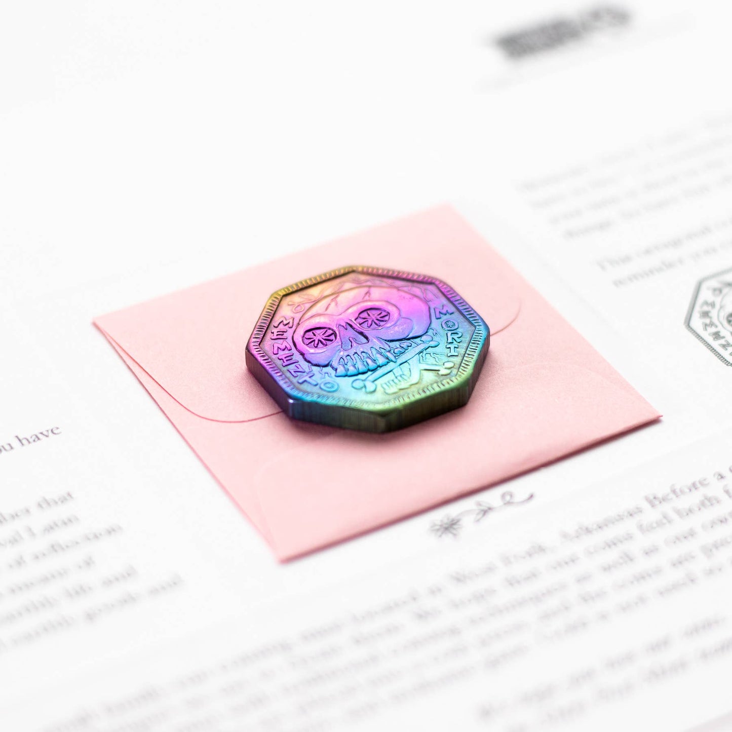Memento Mori / Memento Vivere Reminder- Niobium Coin, Rainbow