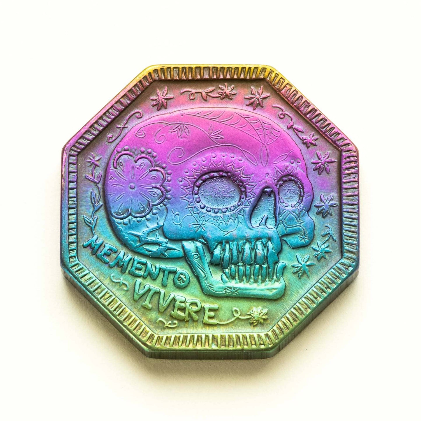 Memento Mori / Memento Vivere Reminder- Niobium Coin, Rainbow