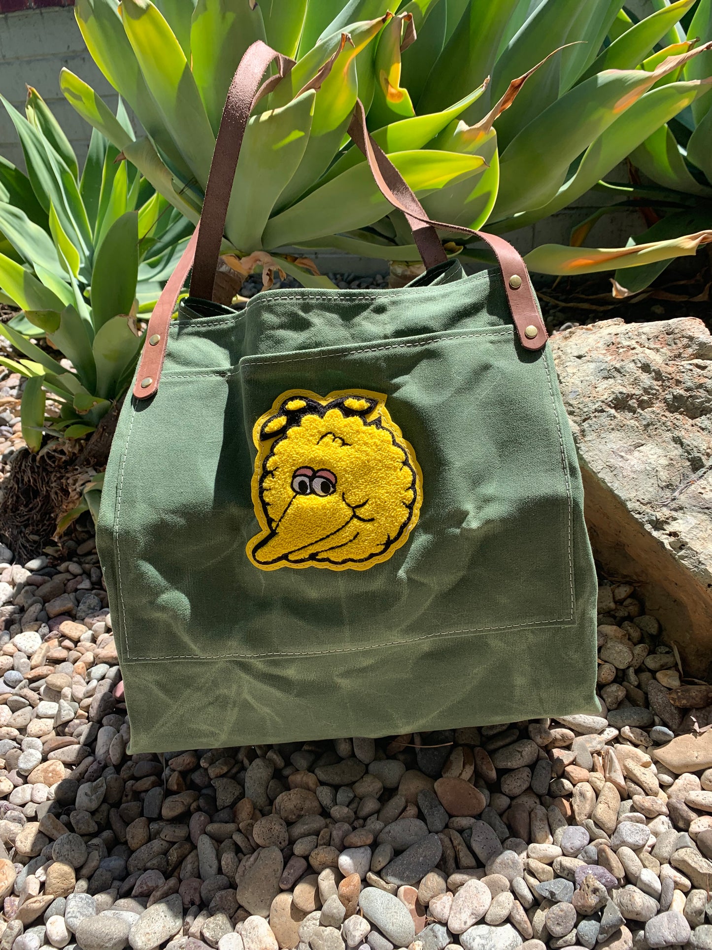 Market Tote "Big Bird"- Waxed Canvas