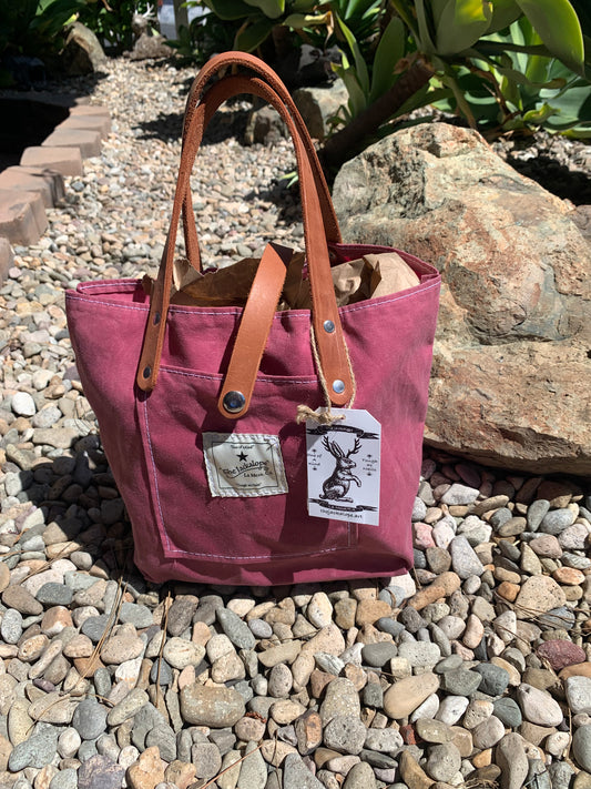 Mini Market Tote- Waxed Canvas (Dusty Rose)