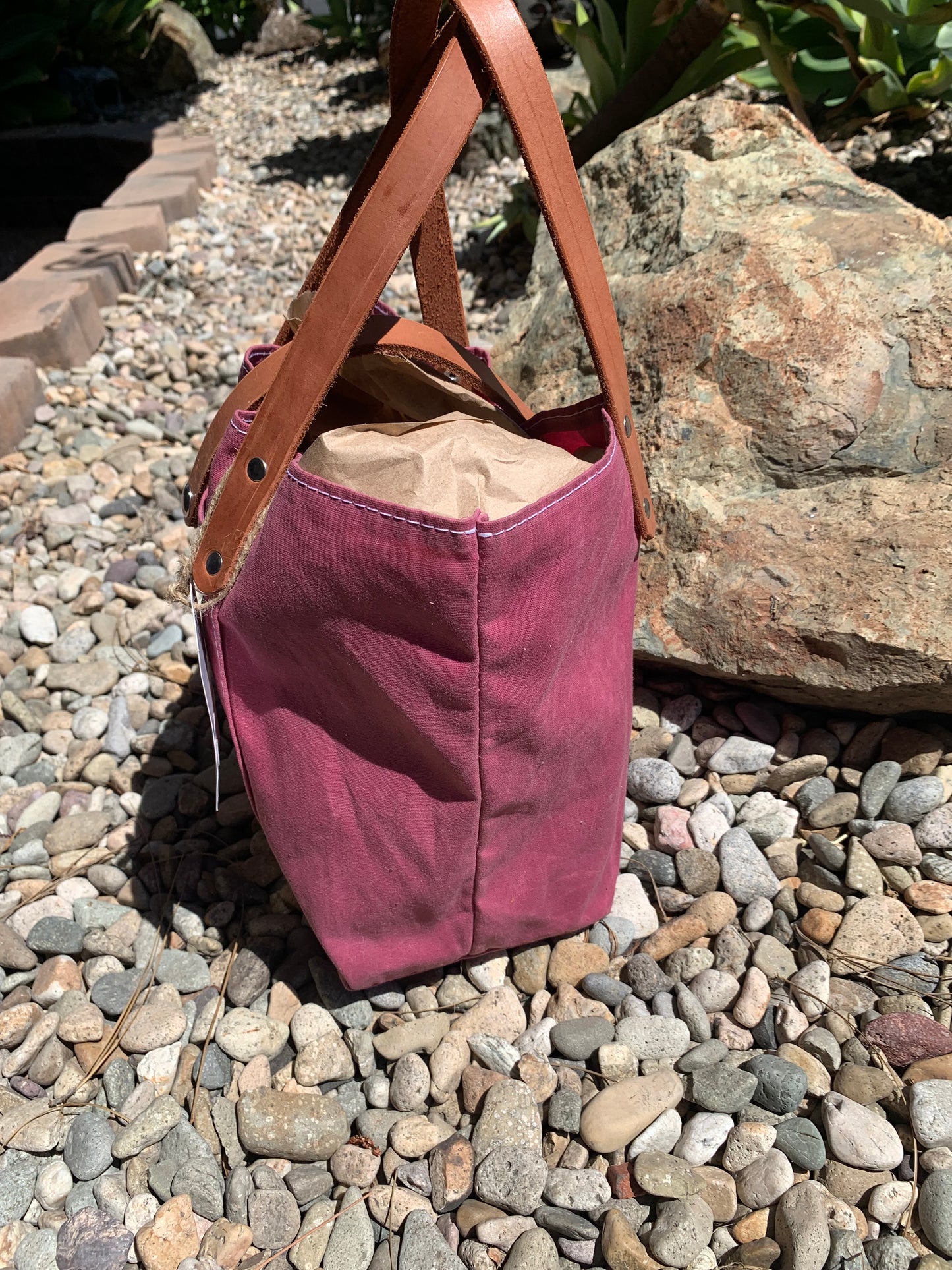 Mini Market Tote- Waxed Canvas (Dusty Rose)