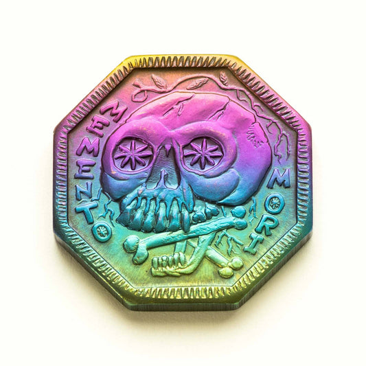 Memento Mori / Memento Vivere Reminder- Niobium Coin, Rainbow