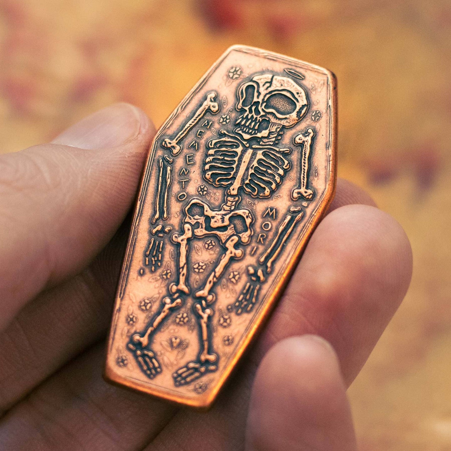 Coffin "Memento Mori Memento Vivere"- Copper Coin