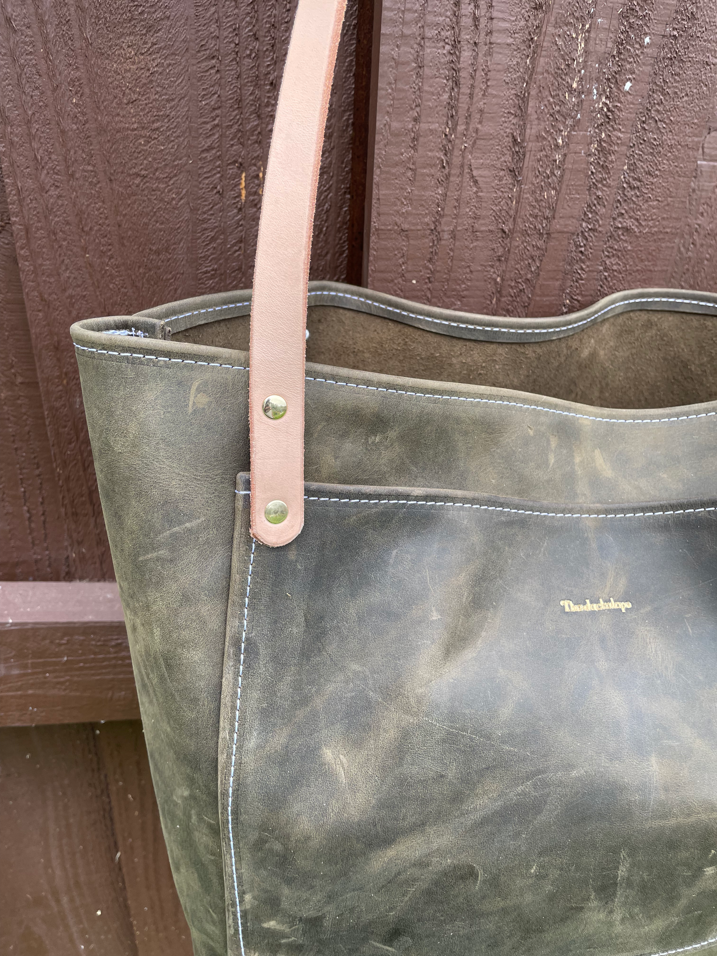 Market Tote- Crazy Horse Leather (Olive)