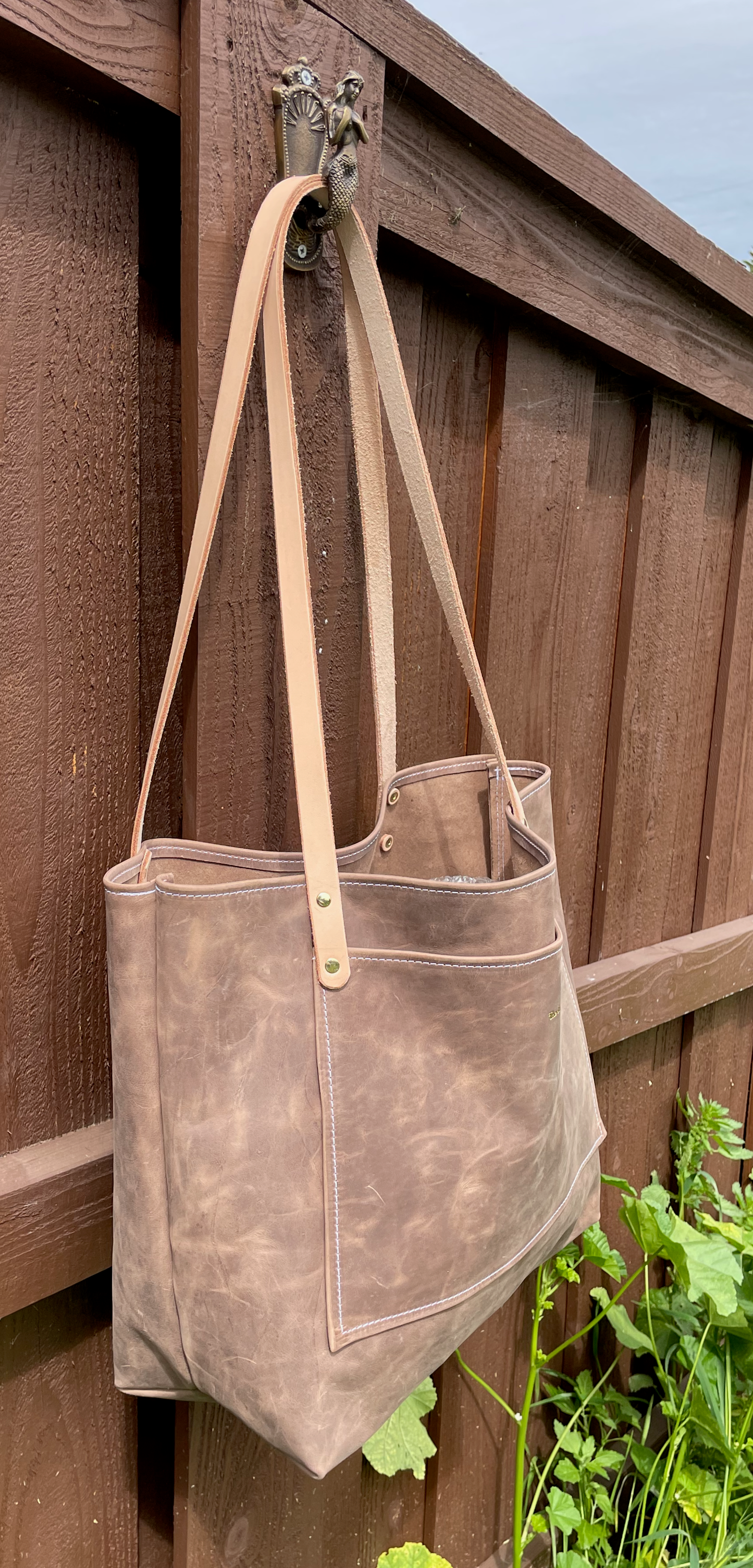Market Tote- Crazy Horse Leather (Brown)