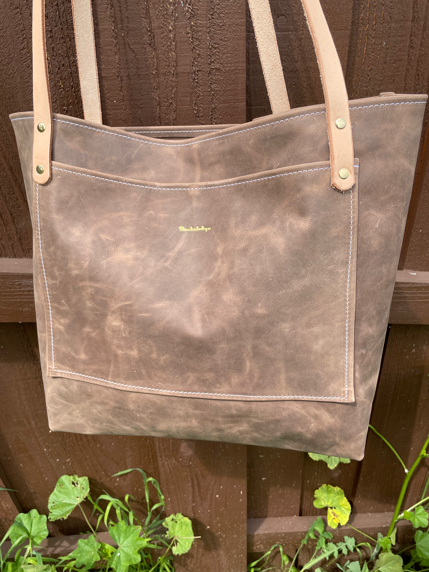 Market Tote- Crazy Horse Leather (Brown)