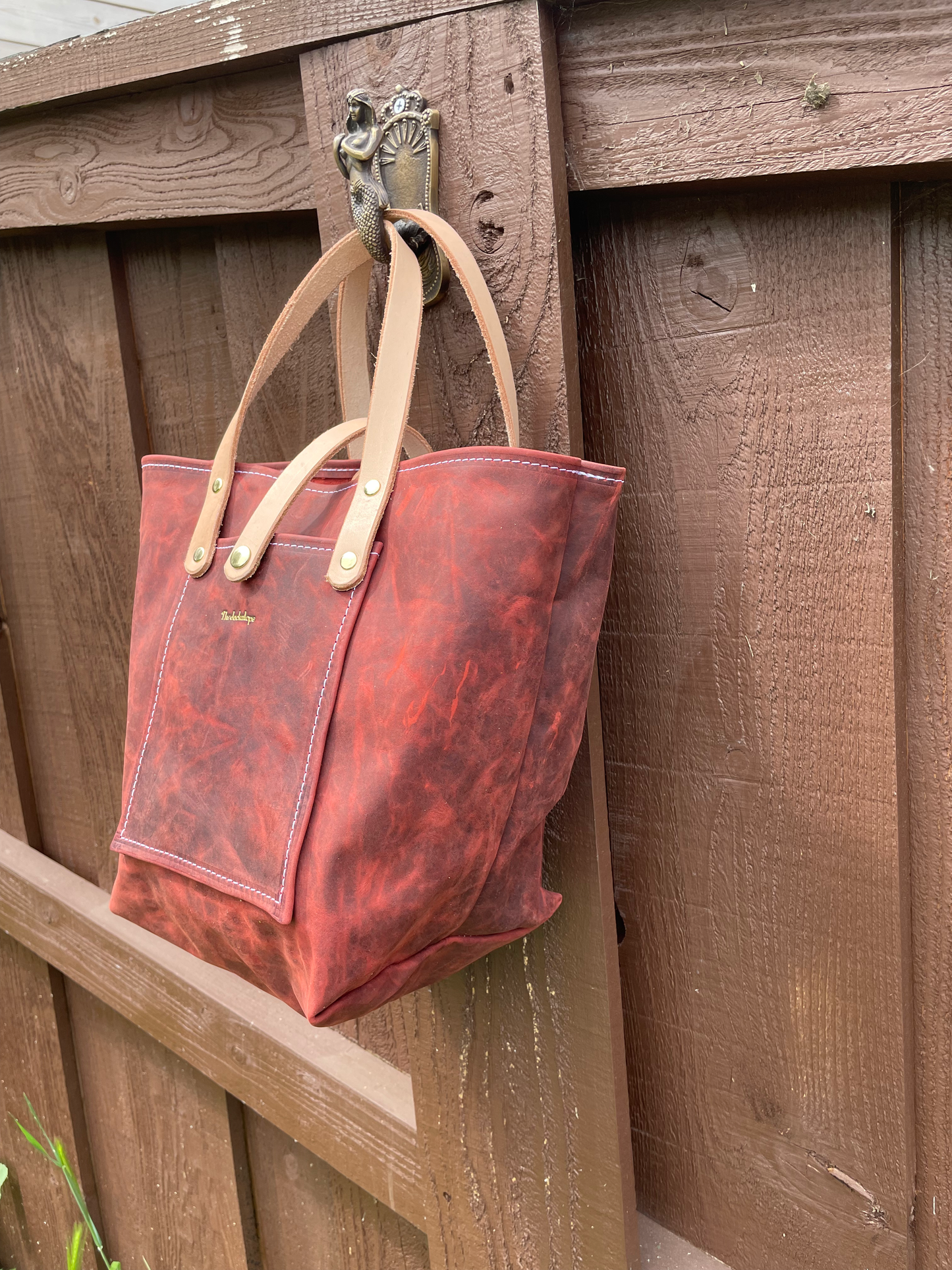 Mini Market Tote- Crazy Horse Leather (Red)