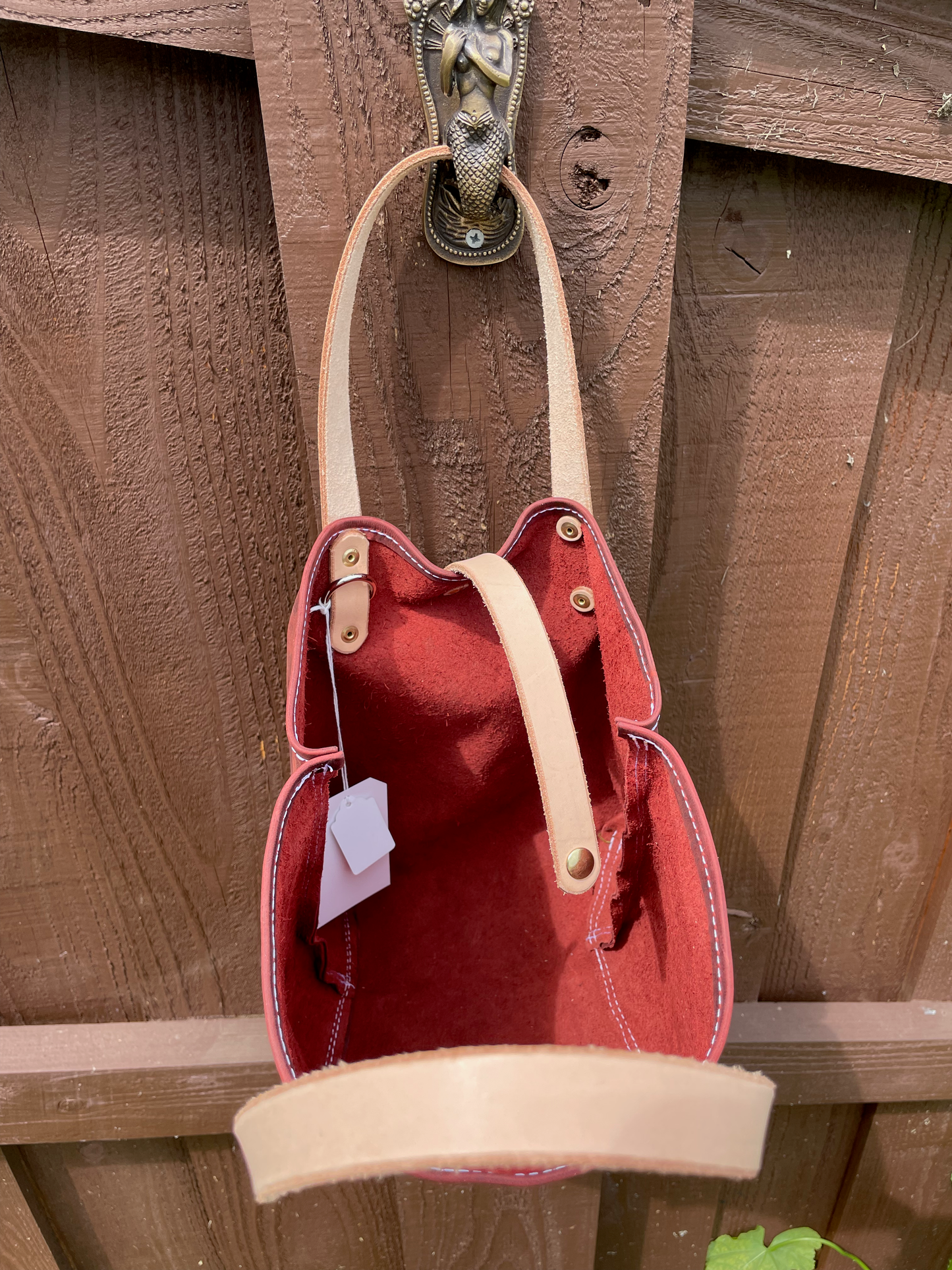 Mini Market Tote- Crazy Horse Leather (Red)