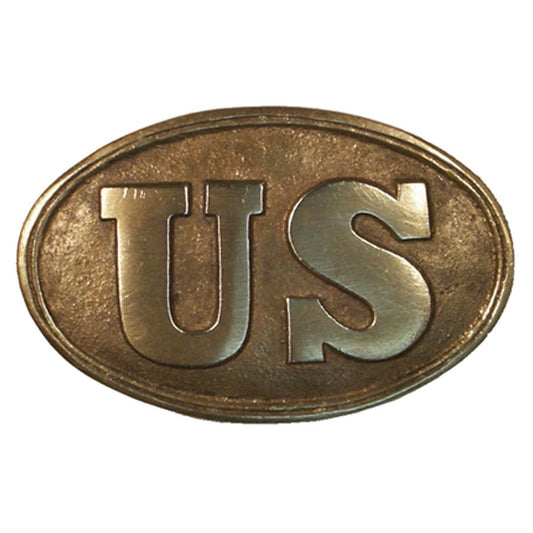 Oval Belt Buckle U.S.- Solid Brass Antique Vintage Finish (Reproduction)